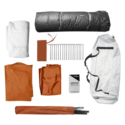vidaXL Family Tent with LED 9-Person Light Grey and Orange Quick Release