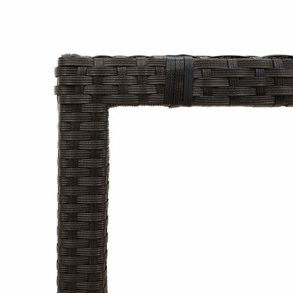 vidaXL Garden Table with Glass Top Black 90x90x75 cm Poly Rattan - 25525