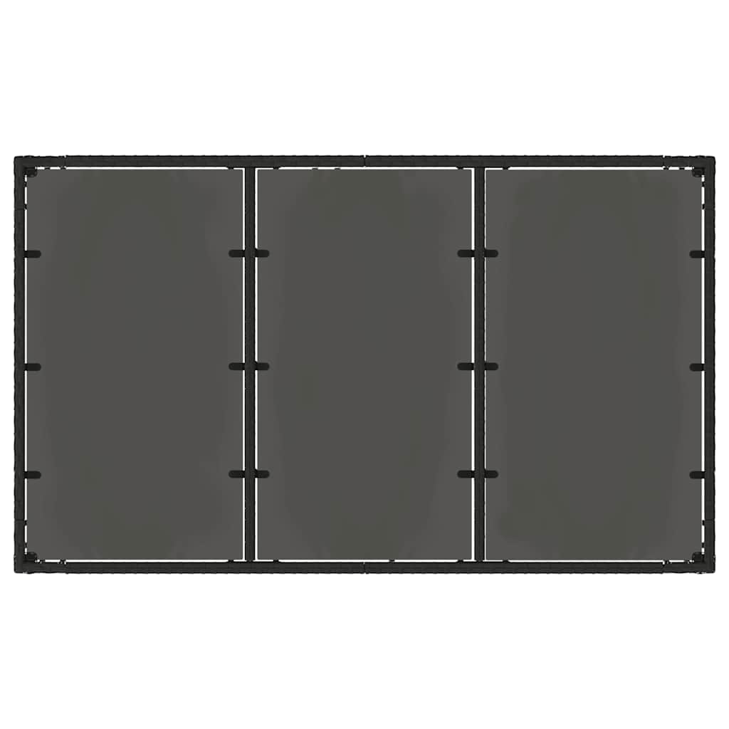 vidaXL Garden Table with Glass Top Black 150x90x75 cm Poly Rattan - 25540