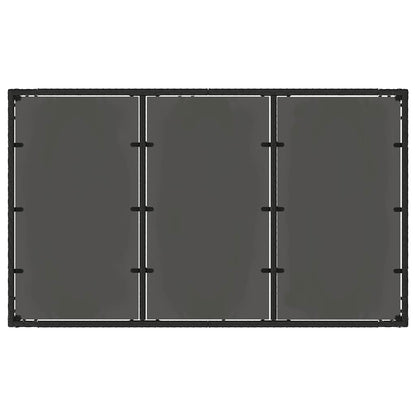 vidaXL Garden Table with Glass Top Black 150x90x75 cm Poly Rattan - 25540