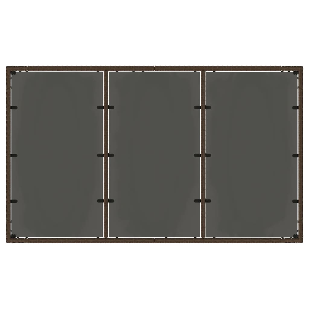 vidaXL Garden Table with Glass Top Brown 150x90x75 cm Poly Rattan - 25542