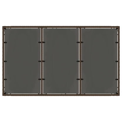 vidaXL Garden Table with Glass Top Brown 150x90x75 cm Poly Rattan - 25542