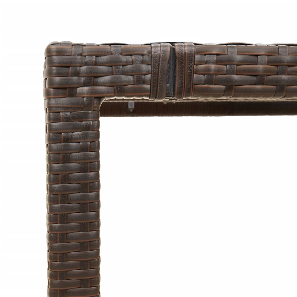 vidaXL Garden Table with Glass Top Brown 150x90x75 cm Poly Rattan - 25542
