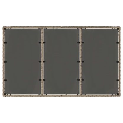 vidaXL Garden Table with Glass Top Grey 150x90x75 cm Poly Rattan - 25555