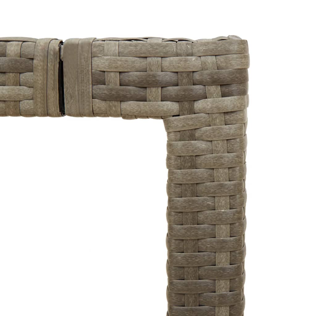 vidaXL Garden Table with Glass Top Grey 150x90x75 cm Poly Rattan - 25555