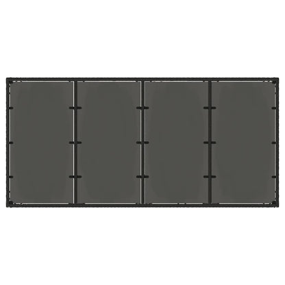 vidaXL Garden Table with Glass Top Black 190x90x75 cm Poly Rattan - 25556