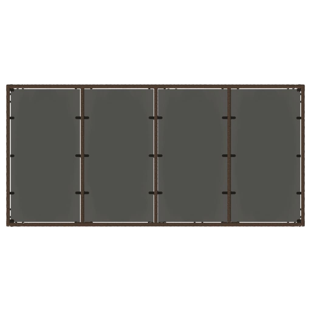 vidaXL Garden Table with Glass Top Brown 190x90x75 cm Poly Rattan - 25558