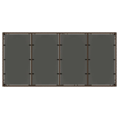 vidaXL Garden Table with Glass Top Brown 190x90x75 cm Poly Rattan - 25558