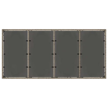 vidaXL Garden Table with Glass Top Grey 190x90x75 cm Poly Rattan - 25571