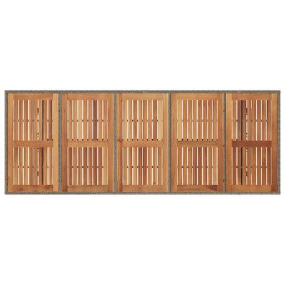 vidaXL Garden Table with Acacia Wood Top Grey 240x90x75 cm Poly Rattan