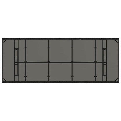 vidaXL Garden Table with Glass Top Black 240x90x75 cm Poly Rattan
