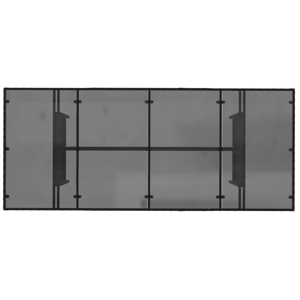 vidaXL Garden Table with Glass Top Black 190x80x75 cm Poly Rattan