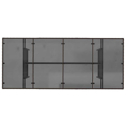 vidaXL Garden Table with Glass Top Brown 190x80x75 cm Poly Rattan