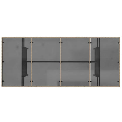 vidaXL Garden Table with Glass Top Beige 190x80x75 cm Poly Rattan