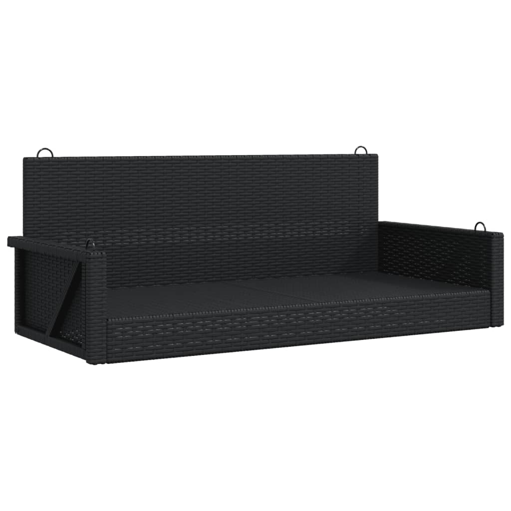vidaXL Swing Bench Black 119x56x48 cm Poly Rattan