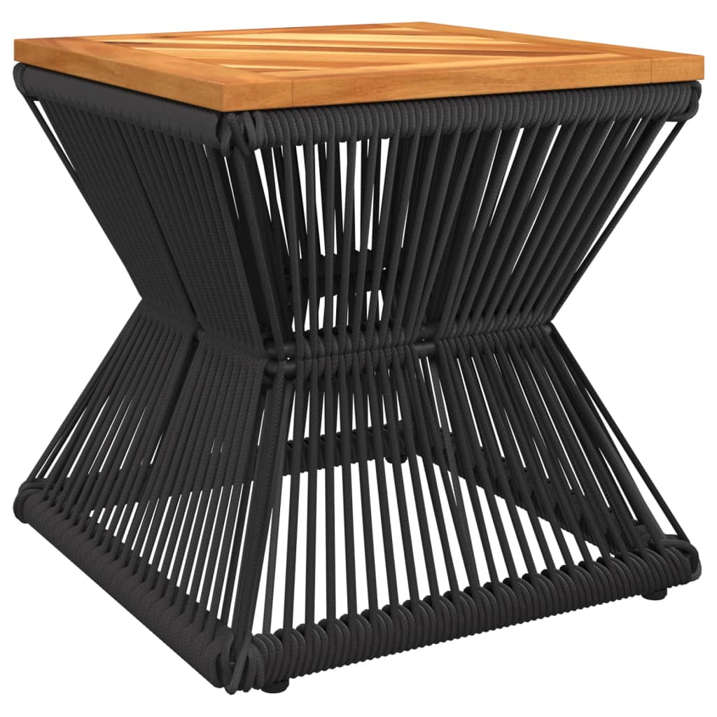 vidaXL Coffee Table with Wire Base Black 38x38x38 cm Solid Wood Acacia - Brown