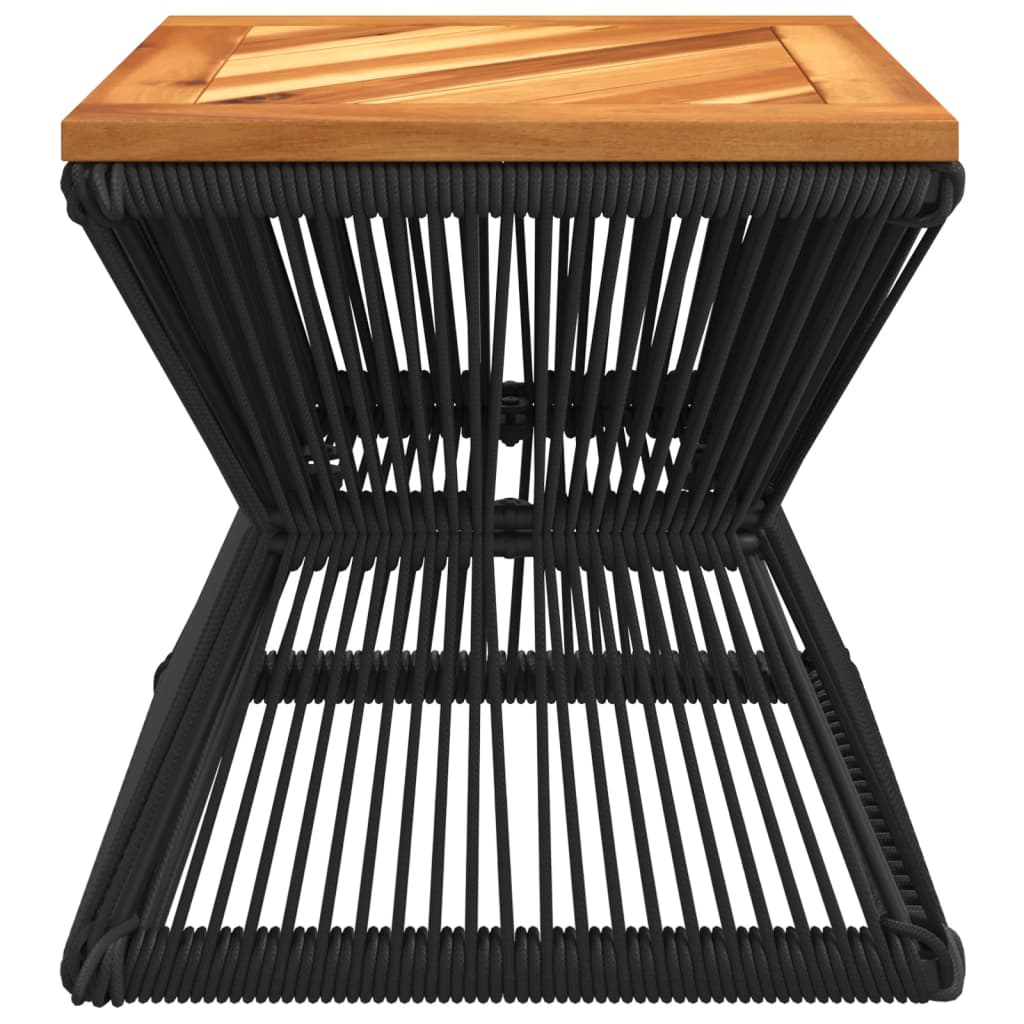 vidaXL Coffee Table with Wire Base Black 38x38x38 cm Solid Wood Acacia - Brown