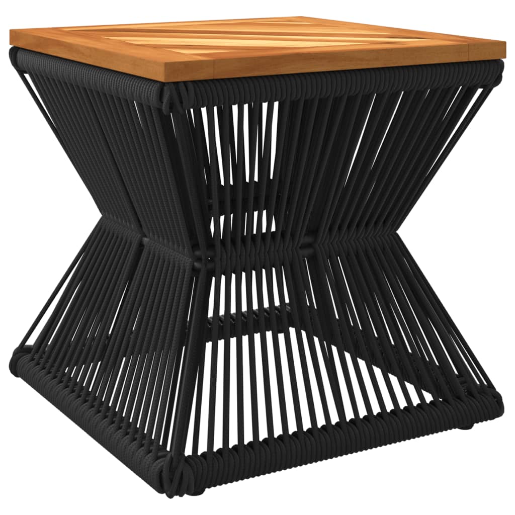 vidaXL Coffee Table with Wire Base Black 38x38x38 cm Solid Wood Acacia - Brown