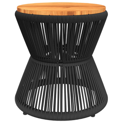 vidaXL Coffee Table with Wire Base Black Ø 45x44 cm Solid Wood Acacia