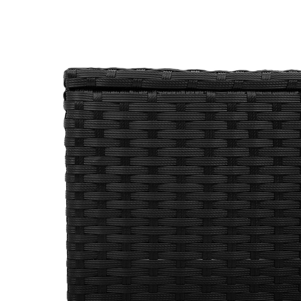 vidaXL Garden Table with Glass Top Black 55x55x37 cm Poly Rattan