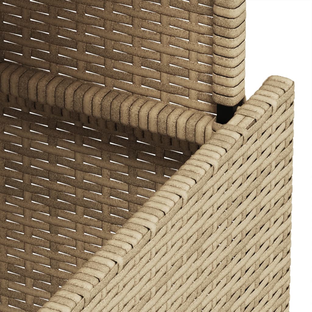 vidaXL Garden Table with Glass Top Beige 100x55x73 cm Poly Rattan