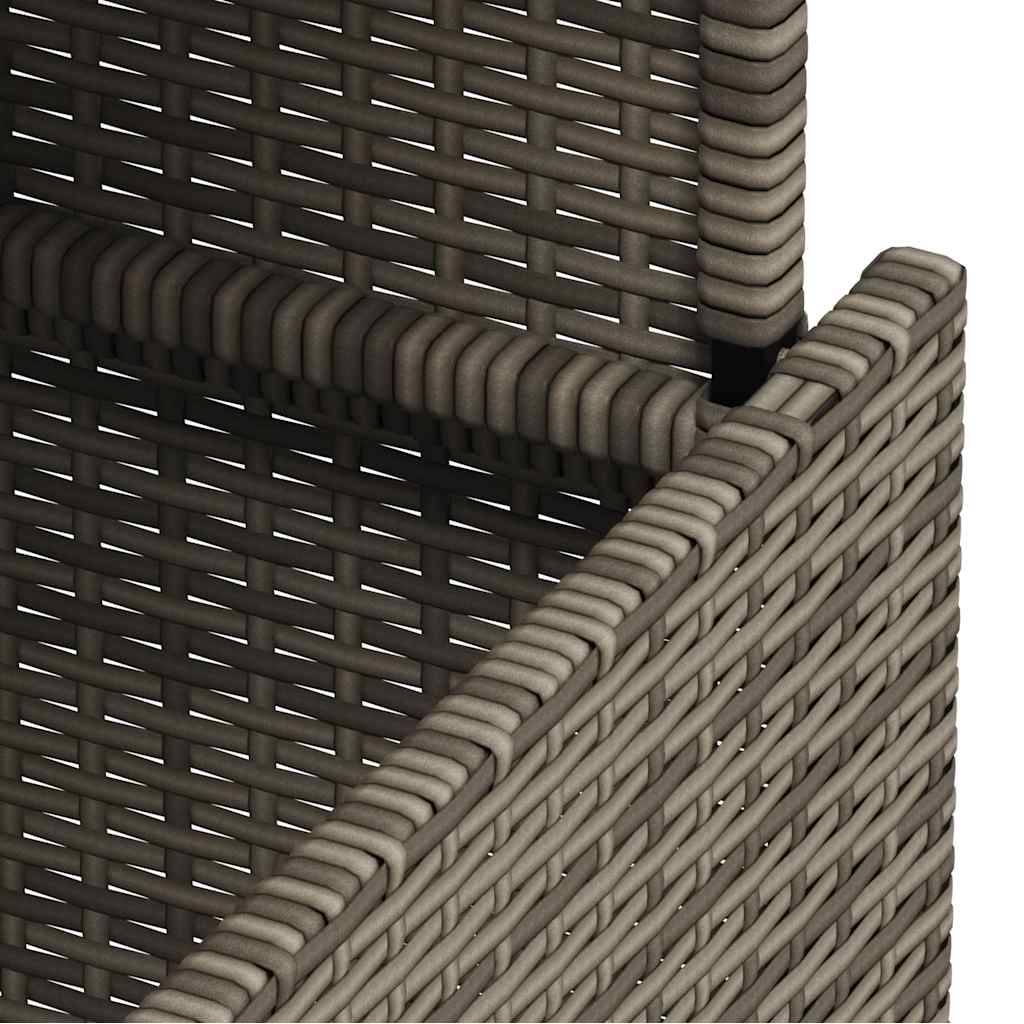 vidaXL Garden Table with Glass Top Grey 100x55x73 cm Poly Rattan