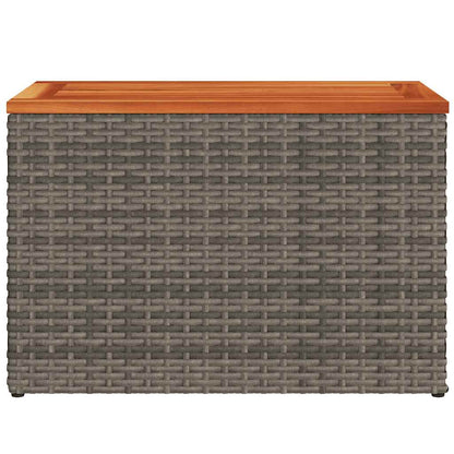 vidaXL Garden Side Tables 2pcs Grey 55x34x37cm Poly Rattan Solid Wood