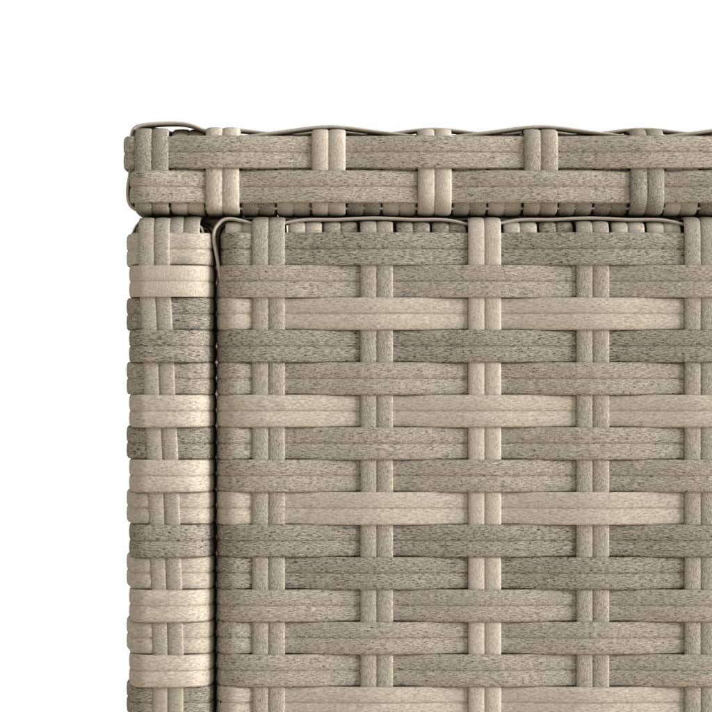 vidaXL Garden Side Table with Glass Top Light Grey 58x27.5x55 cm Poly Rattan