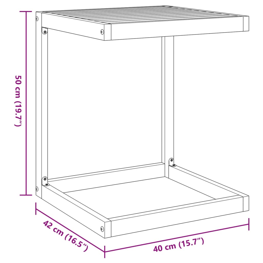 vidaXL C Table 42x40x50 cm Solid Wood Acacia - Brown