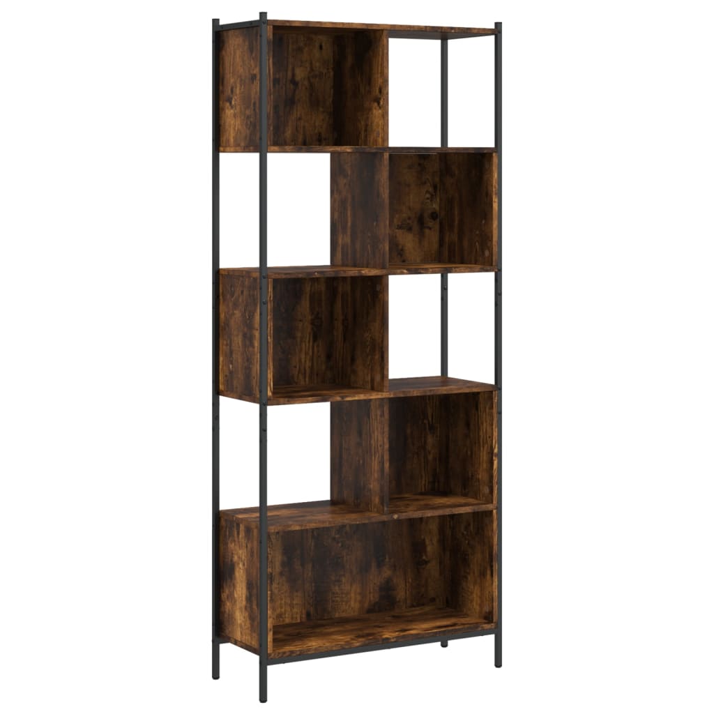 vidaXL Bookcase Smoked Oak 72x28x172 cm Engineered Wood - Brown