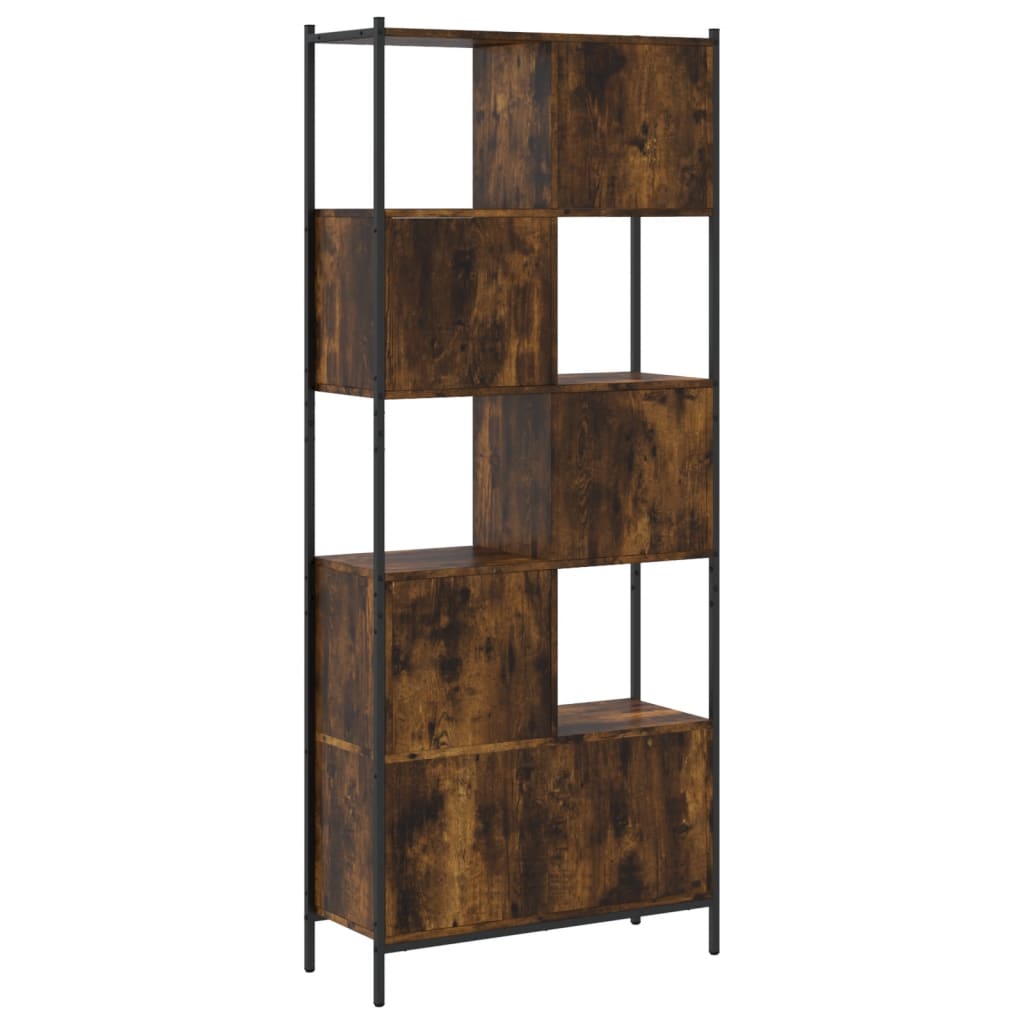 vidaXL Bookcase Smoked Oak 72x28x172 cm Engineered Wood - Brown