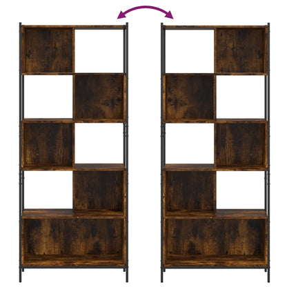 vidaXL Bookcase Smoked Oak 72x28x172 cm Engineered Wood - Brown