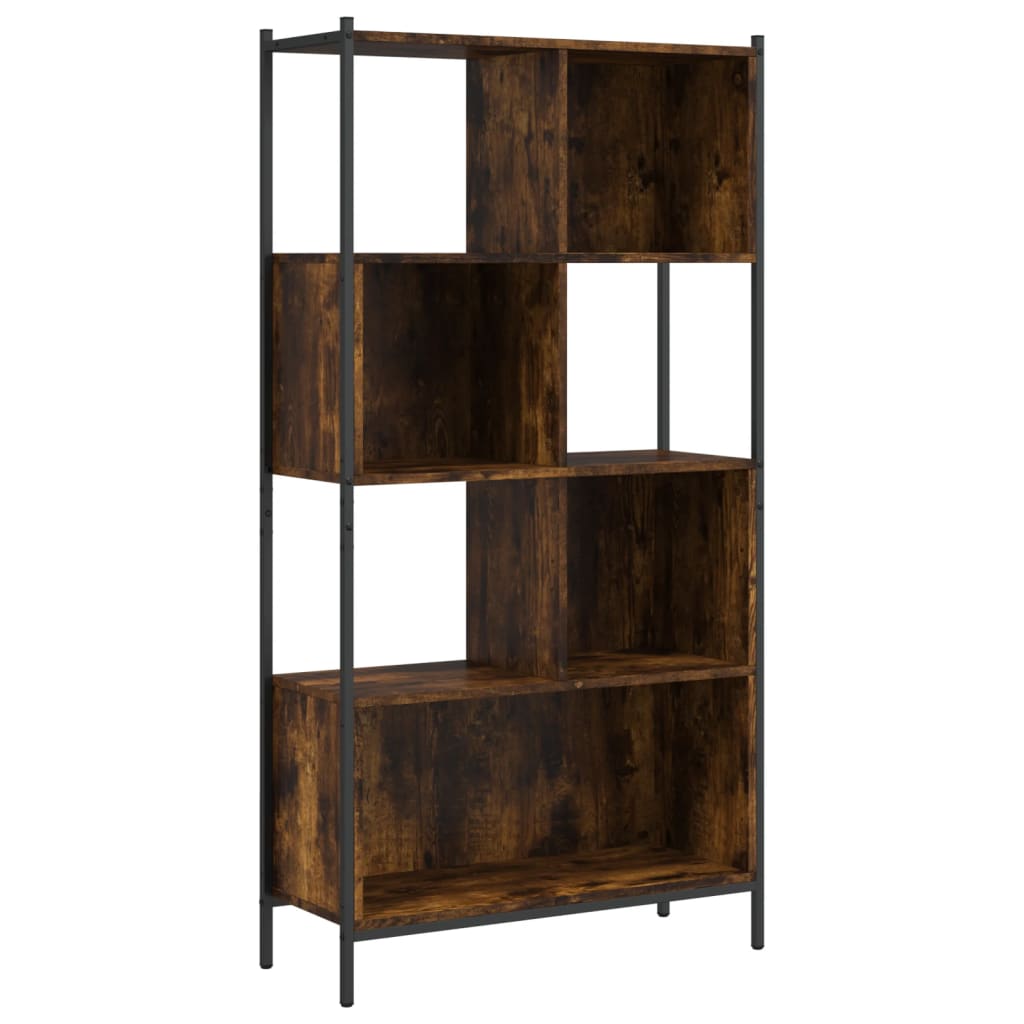 vidaXL Bookcase Smoked Oak 72x28x172 cm Engineered Wood - Brown