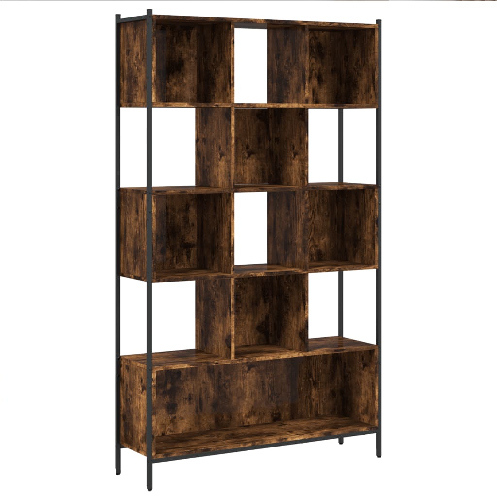 vidaXL Bookcase Smoked Oak 102x28x172 cm Engineered Wood - Brown