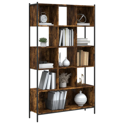 vidaXL Bookcase Smoked Oak 102x28x172 cm Engineered Wood - Brown