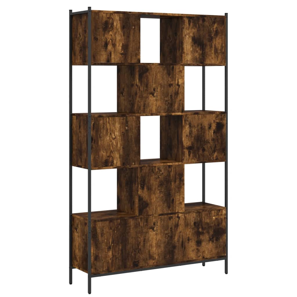 vidaXL Bookcase Smoked Oak 102x28x172 cm Engineered Wood - Brown