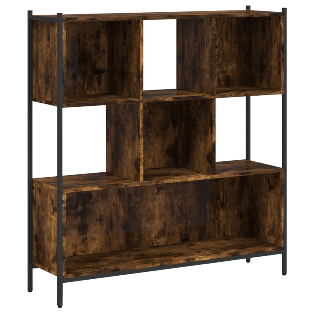 vidaXL Bookcase Smoked Oak 102x28x172 cm Engineered Wood - Brown