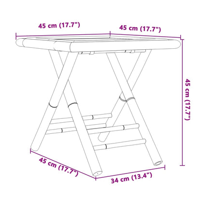 vidaXL Folding Garden Table 45x45x45 cm Bamboo - Brown