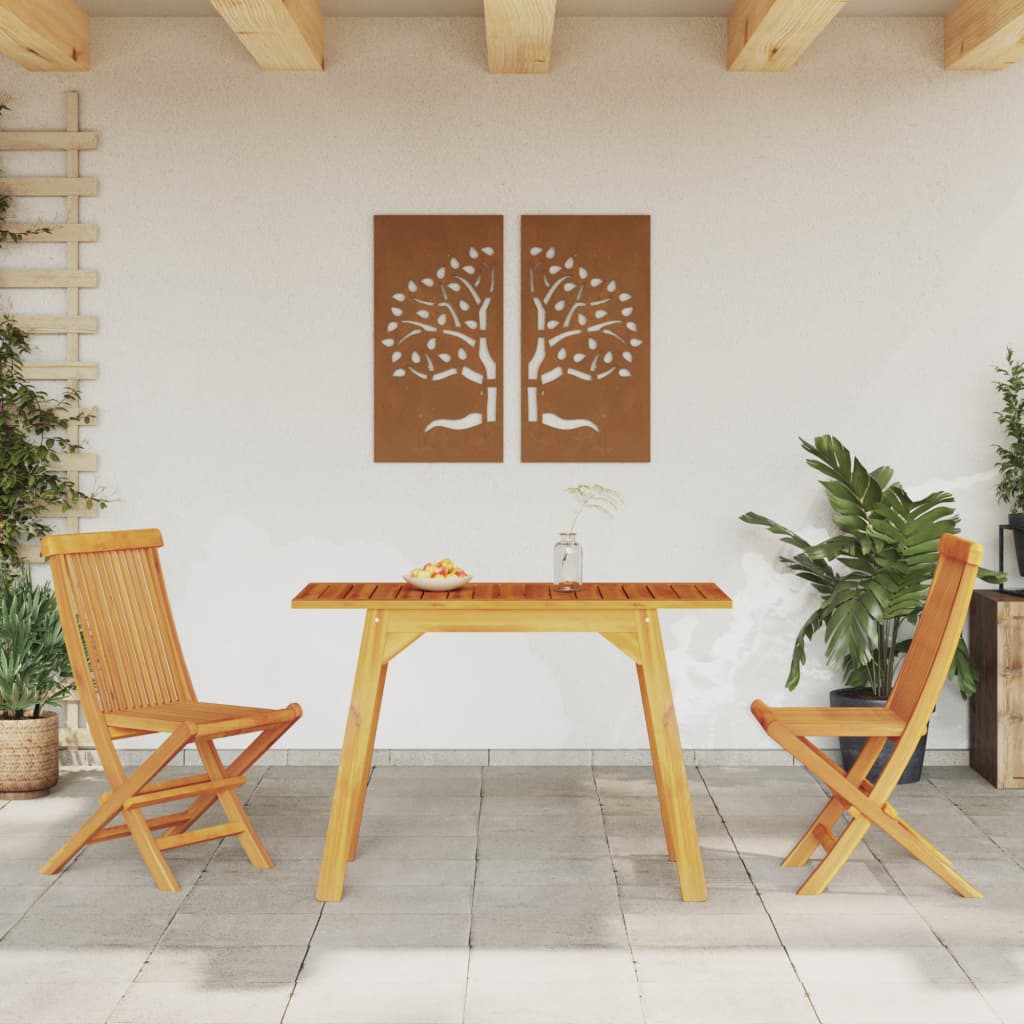 vidaXL Garden Dining Table 110x56x75 cm Solid Wood Acacia - Brown