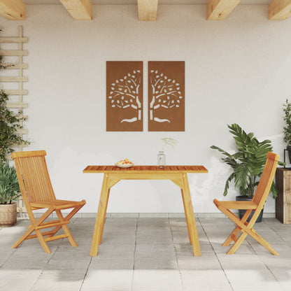 vidaXL Garden Dining Table 110x56x75 cm Solid Wood Acacia - Brown