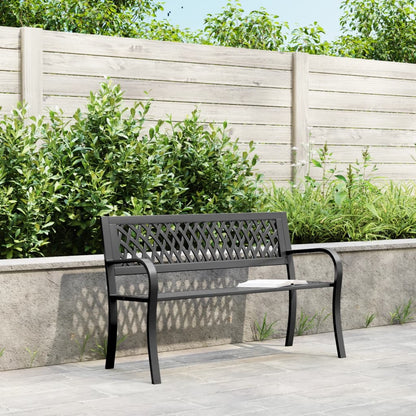 vidaXL Garden Bench Black 120 cm Steel - 31526