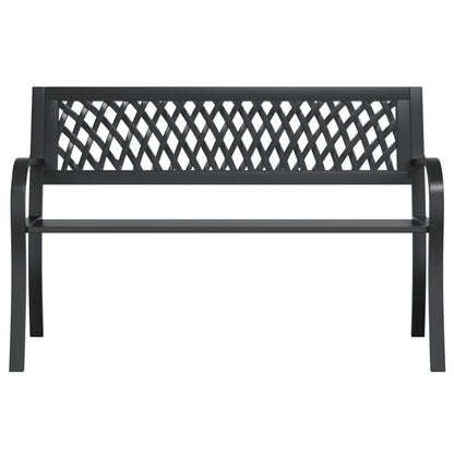 vidaXL Garden Bench Black 120 cm Steel - 31526