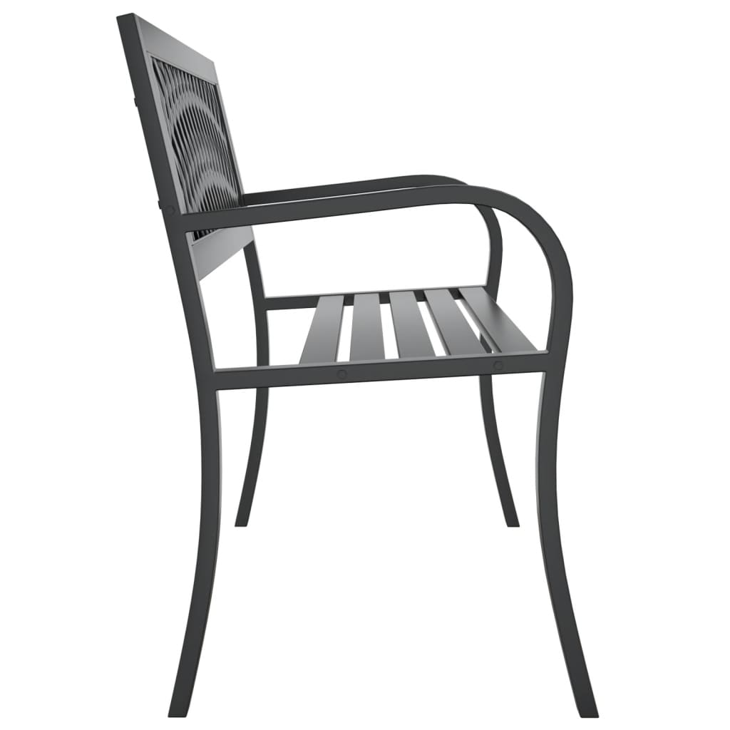 vidaXL Garden Bench Black 120 cm Steel - 31526