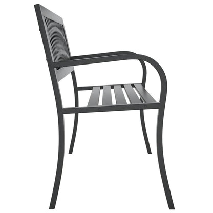 vidaXL Garden Bench Black 120 cm Steel - 31526