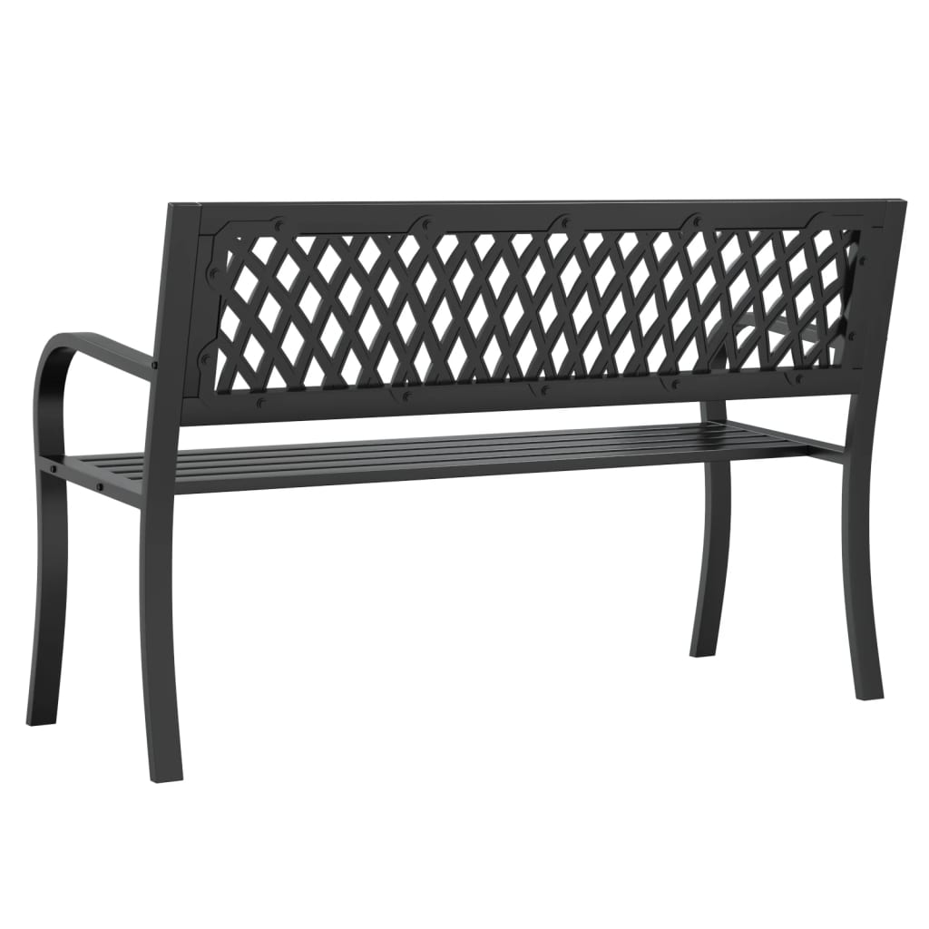 vidaXL Garden Bench Black 120 cm Steel - 31526