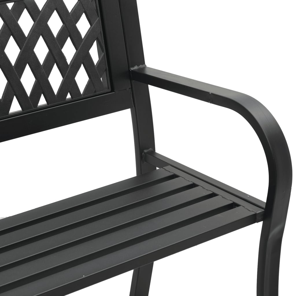 vidaXL Garden Bench Black 120 cm Steel - 31526