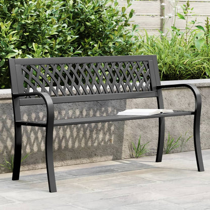 vidaXL Garden Bench Black 120 cm Steel - 31526