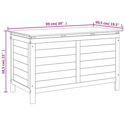 vidaXL Garden Storage Box 99x49.5x58.5 cm Solid Wood Fir - Brown - 100 x 50 x 58 cm