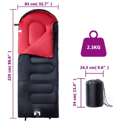 vidaXL Sleeping Bag for Adults Camping 3-4 Seasons - Red - 200 x 83 cm
