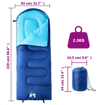 vidaXL Sleeping Bag for Adults Camping 3-4 Seasons - Blue - 200 x 83 cm